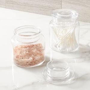 Apothecary Glass Bath Small and Large Canisters - set of 2