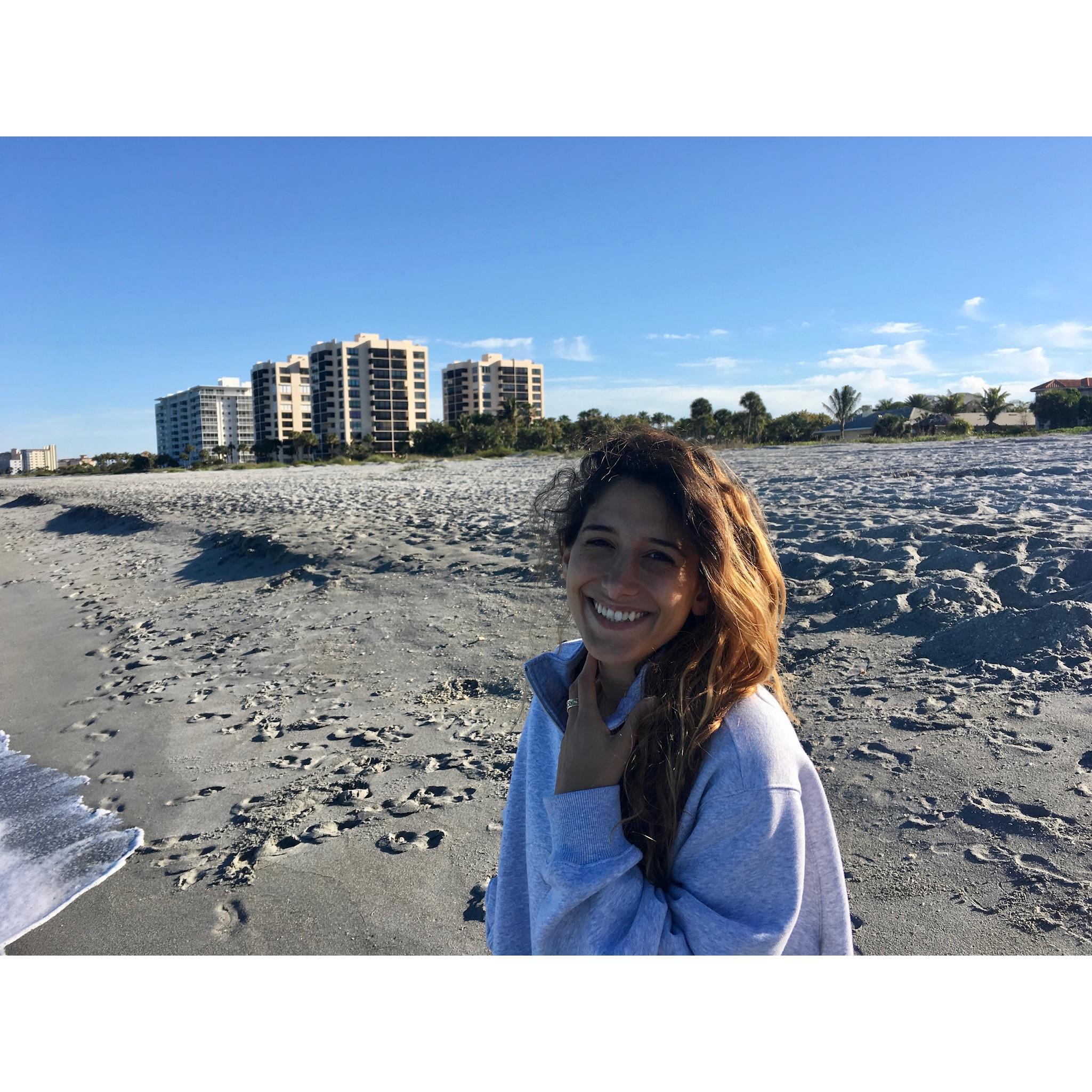 Sara on a morning walk in Venice Beach, FL 2016