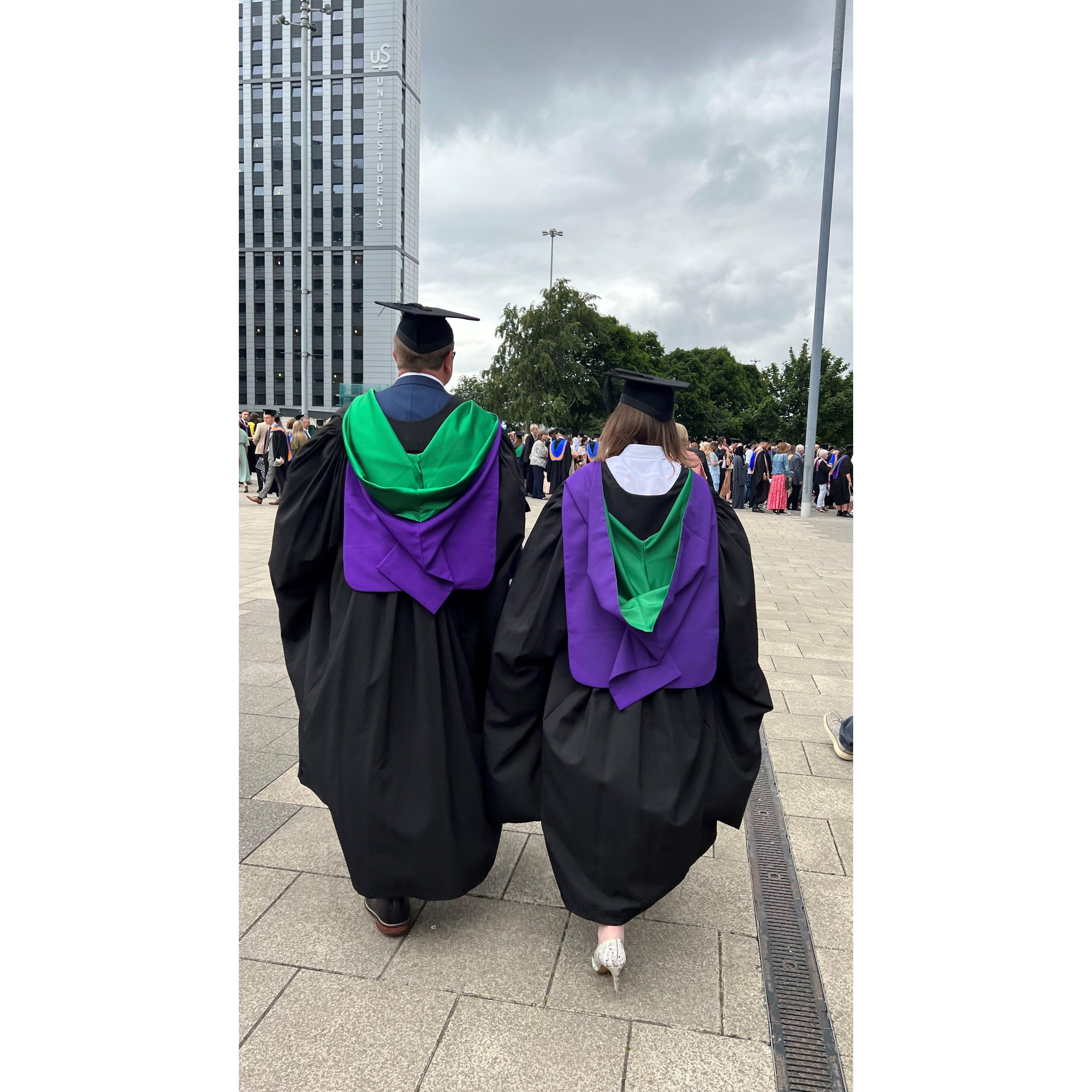 Walking away from the Masters degree and into our new life together :D