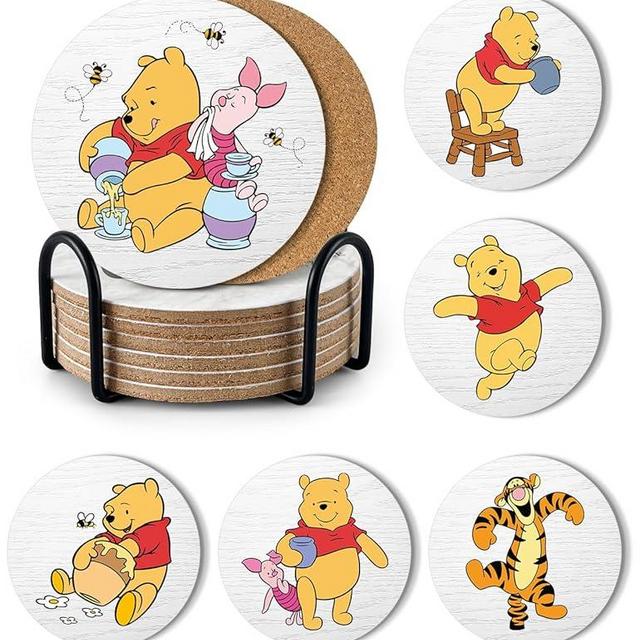 Friends TV Show Coasters Set of 6 Cork Coasters for Drinks - Heat Resistant Absorbent Coaster - Tabletop Protection Cup Mat - Perfect Coasters Gifts for Fans, Kids, Sons, Daughters, and Teens