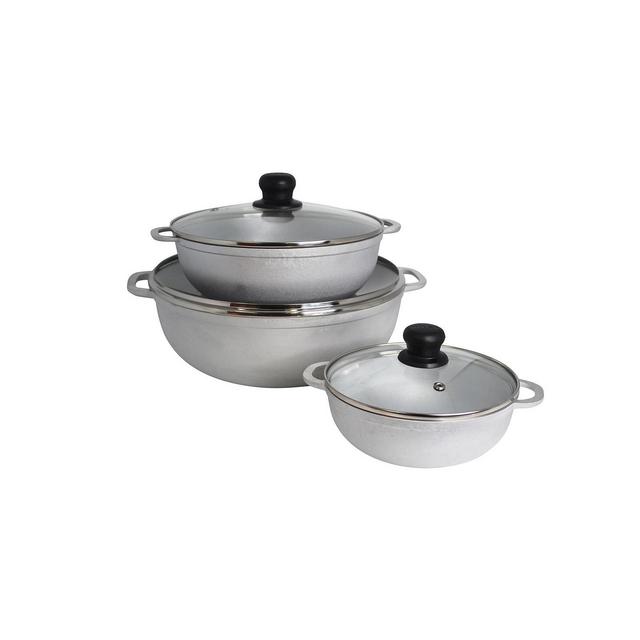 IMUSA Aluminum 3 Piece 1.5 Quart, 3.5 Quart, 7.0 Quart Caldero Dutch Oven Set