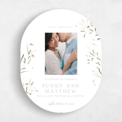 White Oval Wedding Save the Date - Pero Photo