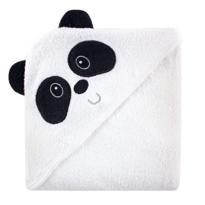 Luvable Friends Unisex Cotton Animal Face Hooded Towel, Panda, One Size