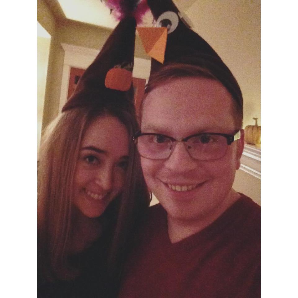 This is the first photo of us as a couple! We officially started dating a couple days before Thanksgiving, and this picture was taken on Thanksgiving at Austin's parents' (Ed and Kelley) house.