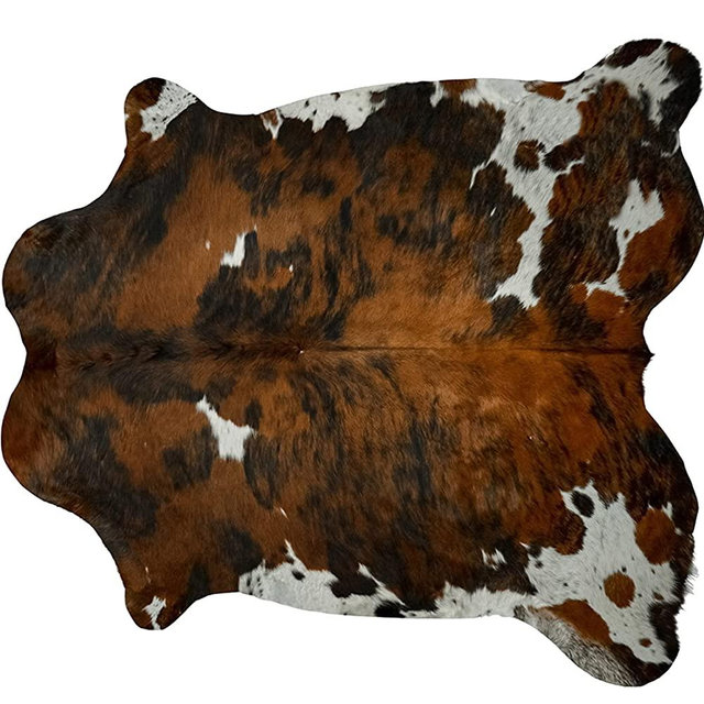Appaloosa Cowhides Natural Cowhide Rug - Tricolor Cowhide Area Rug for Bedroom & Living Room - Luxury Cowhides Modern Accent Rug - Genuine Leather with Real Animal Fur, Medium, 6 x 8 Feet