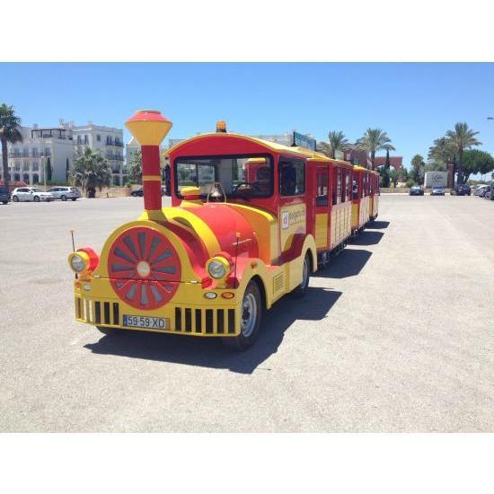 Vilamoura tourist train that takes you to the marina