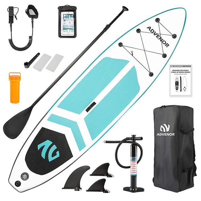 ADVENOR Paddle Board 11'x33 x6 Extra Wide Inflatable Stand Up Paddle Board with SUP Accessories Including Adjustable Paddle,Backpack,Waterproof Bag,Leash,and Hand Pump,Repair Kit