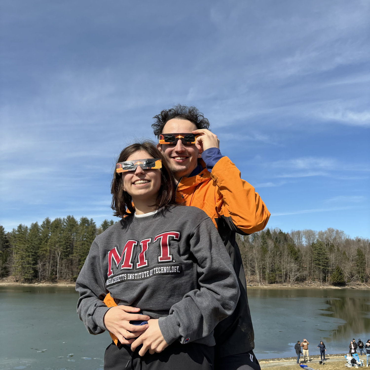 Looking at the eclipse!