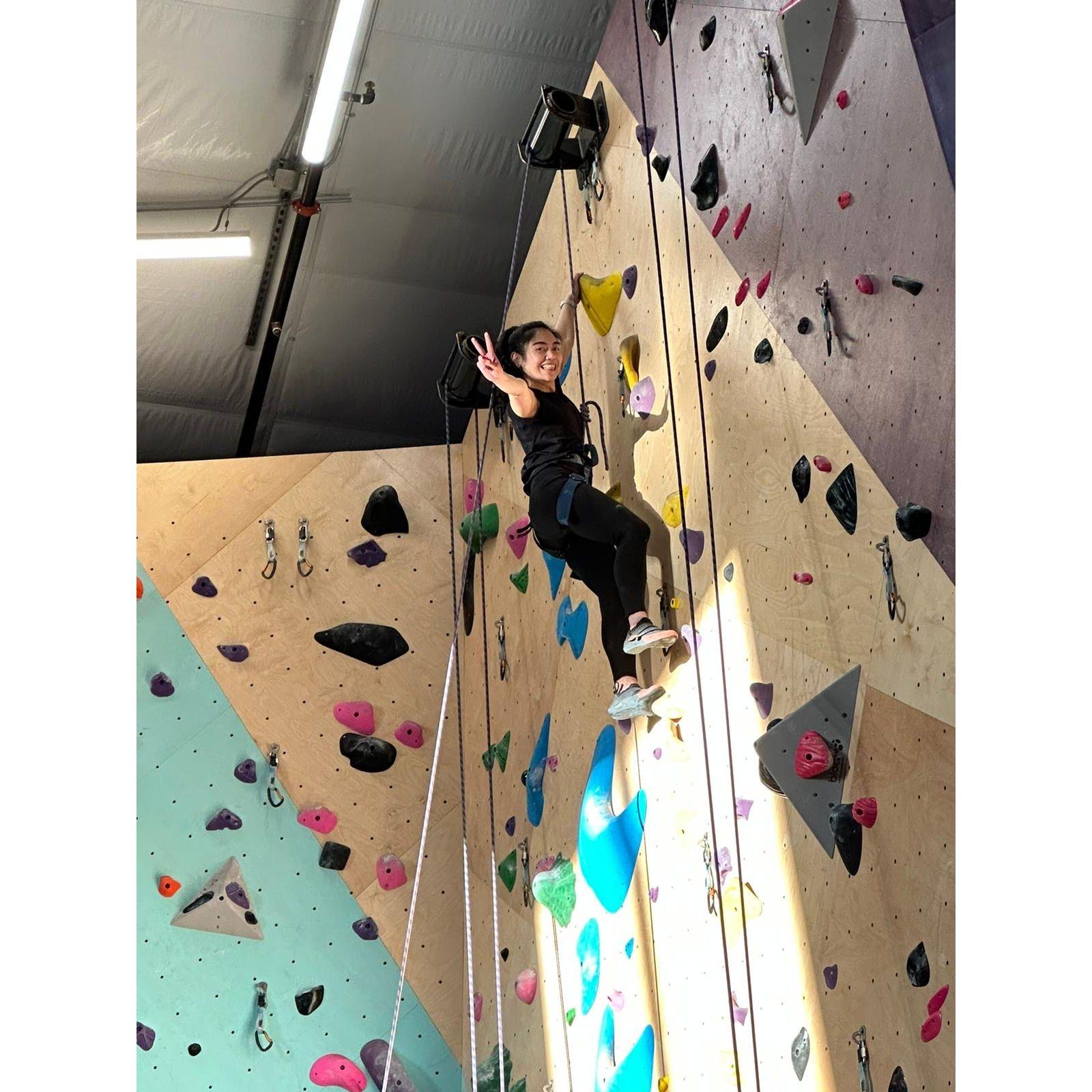 Jesse doing her spiderman training!