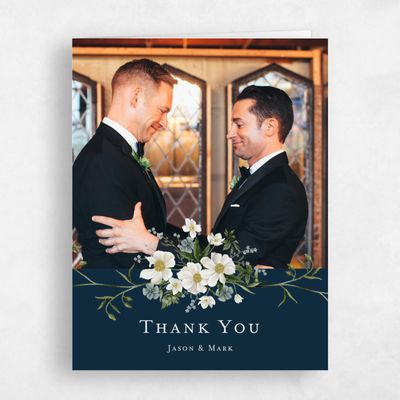 Deepest Teal, Blue Wedding Thank You - Winstead Photo