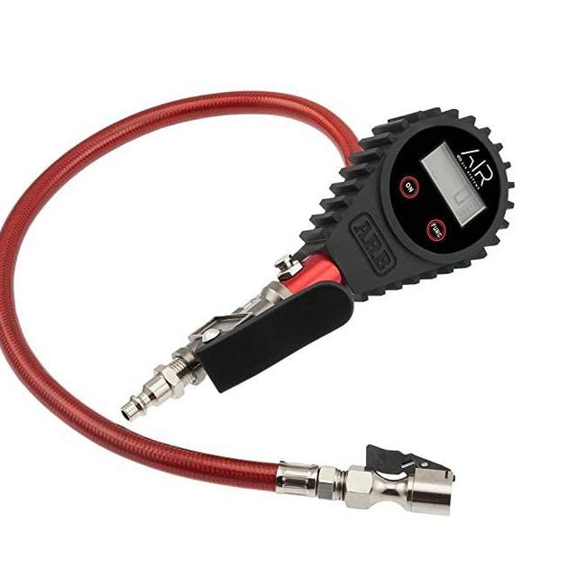 ARB ARB601 Digital Tire Pressure Gauge with Braided Hose and Chuck, Inflator and Deflator 25-75 PSI Readings