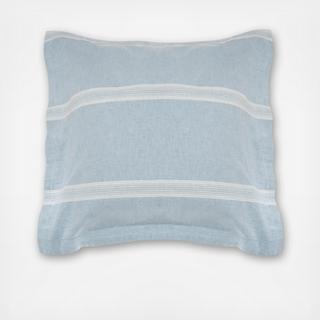 Washed Linen Blend Striped Euro Sham