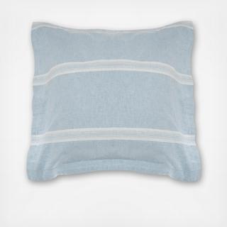 Washed Linen Blend Striped Euro Sham