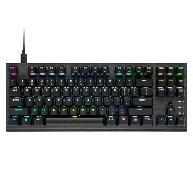 CORSAIR K60 RGB TKL RGB Tenkeyless Optical-Mechanical Wired Gaming Keyboard - OPX Switches - Polycarbonate Keycaps - iCUE Compatible - QWERTY NA Layout - Black