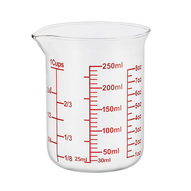 Ackers Glass Measuring Cup 1 Cup,8oz Borosilicate Liquid Measuring Cup with Spout