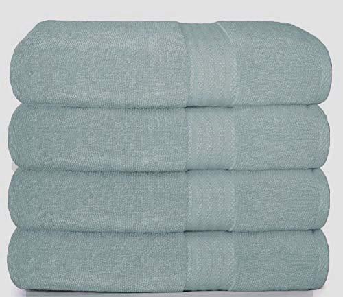 Glamburg Premium Cotton 4 Pack Bath Towel Set - 100% Pure Cotton - 4 Bath Towels 27x54 - Ideal for Everyday use - Ultra Soft & Highly Absorbent - Jade