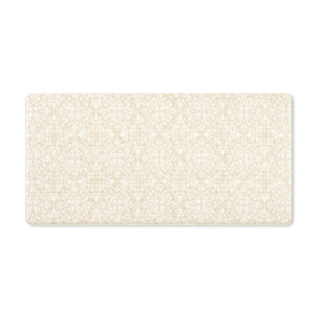 TOWN & COUNTRY BASICS Comfort Plus Vintage Medallion Tile Anti Fatigue Comfort Mat, Kitchen Mat, with Non-Slip Backing, Beige, 18"x39"