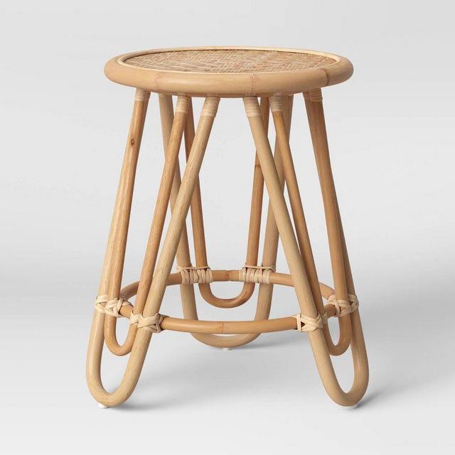 Tenella Round Rattan End Table Natural - Opalhouse™ designed with Jungalow™