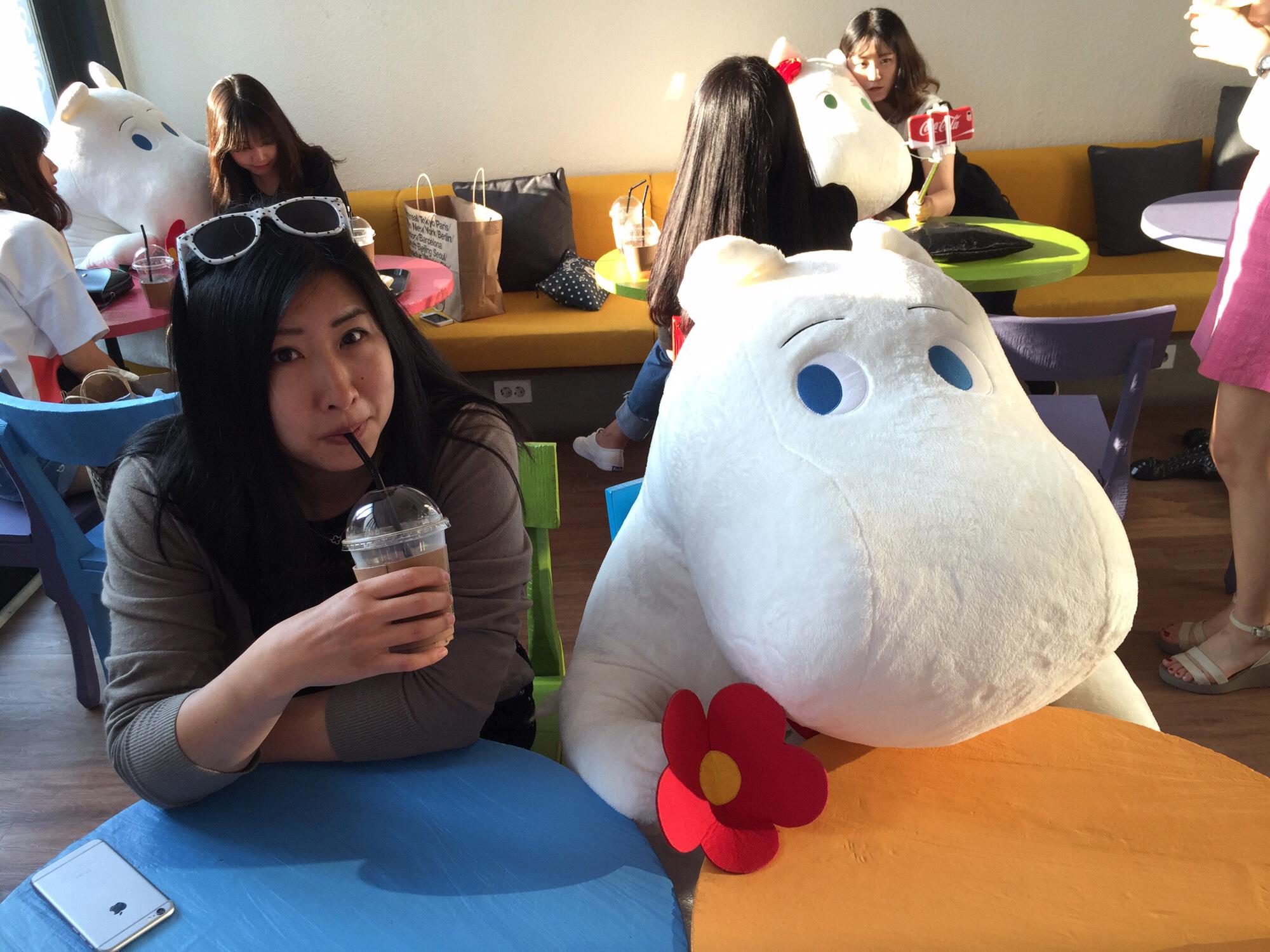 Angie with moomintroll in Seoul.