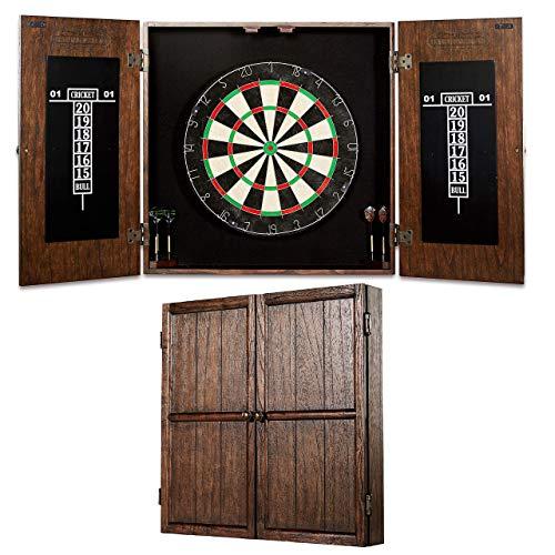 Barrington Collection Bristle Dartboard Cabinet Set: Professional Hanging Classic Sisal Dartboard with Self Healing Bristles and Accessories - Available in Multiple Styles