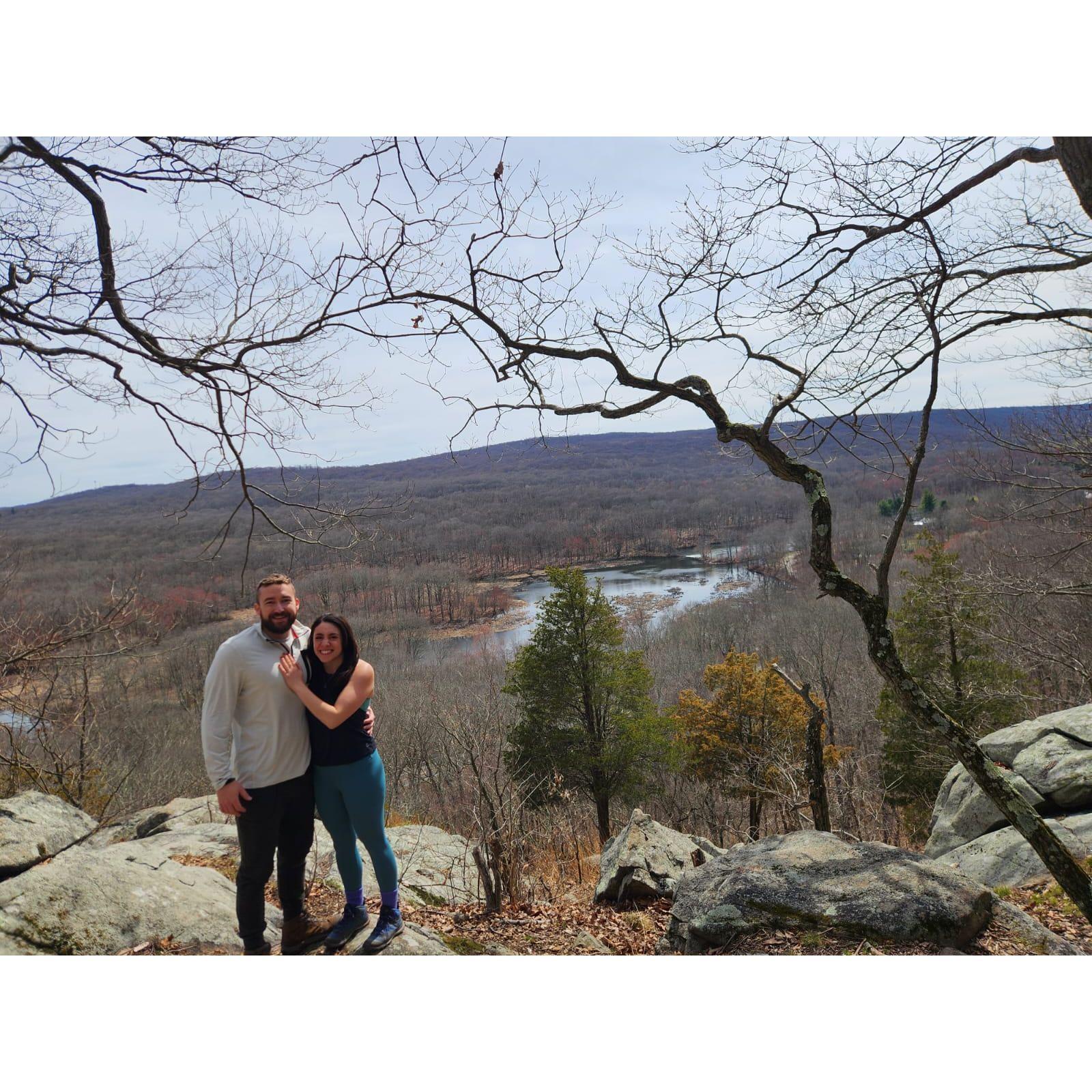 3/30/24 Charlie proposed at Allmuchy State Park, where we hiked on our second date.
