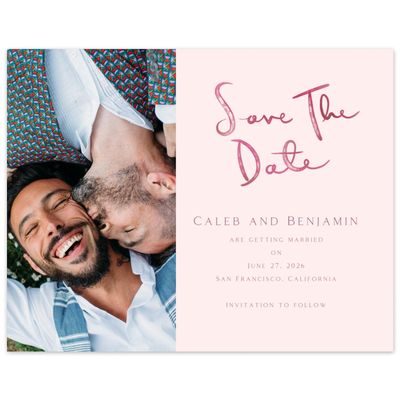 Lightest Blush, Pink Wedding Digital Save the Date - Dunluce Photo