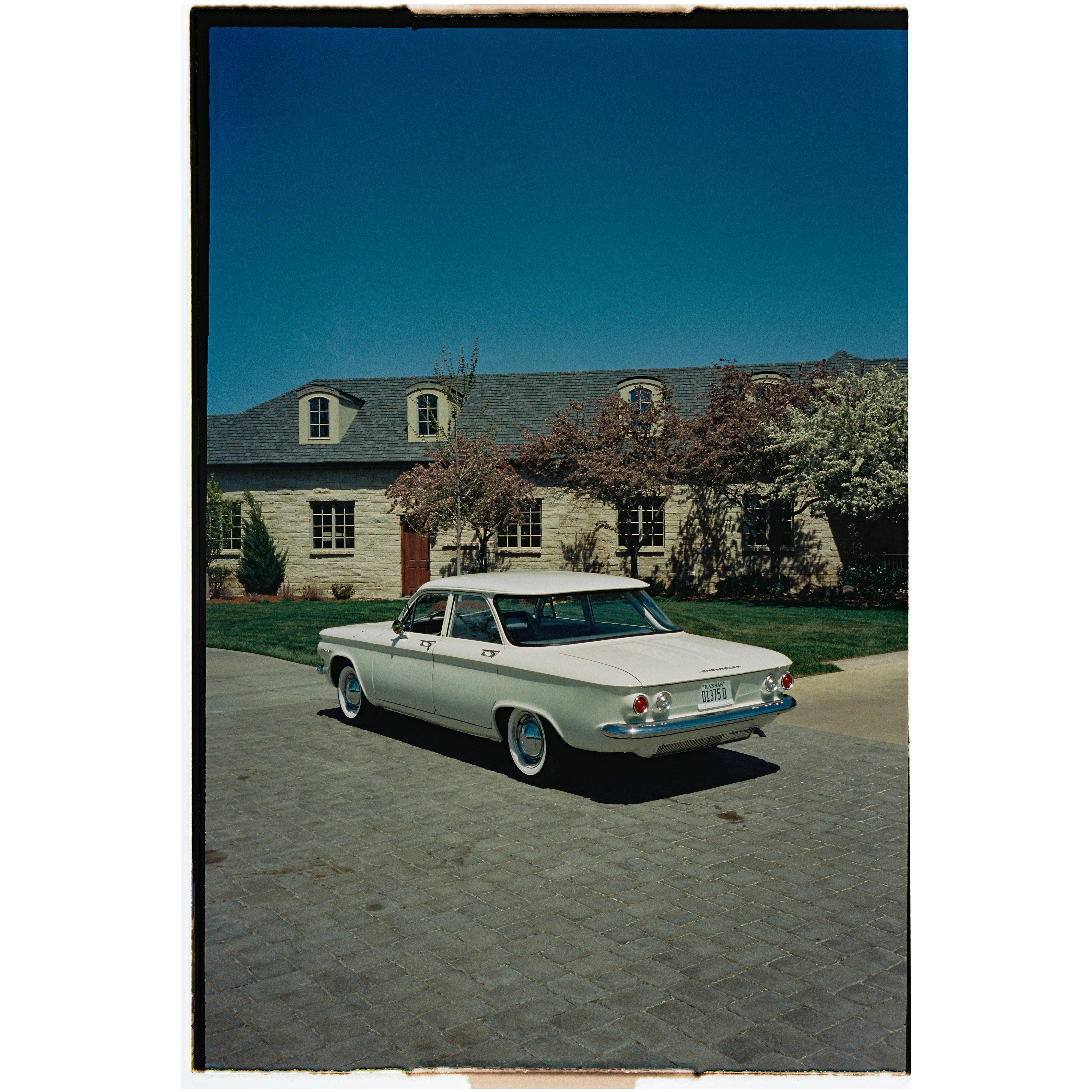 Jon Parks' 1960 Chevy Corvair. They spent all morning making sure that it was able to drive us to the ceremony!