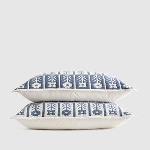 Organic Cotton Jacquard Floral Sham Set - Glacier Blue, Standard