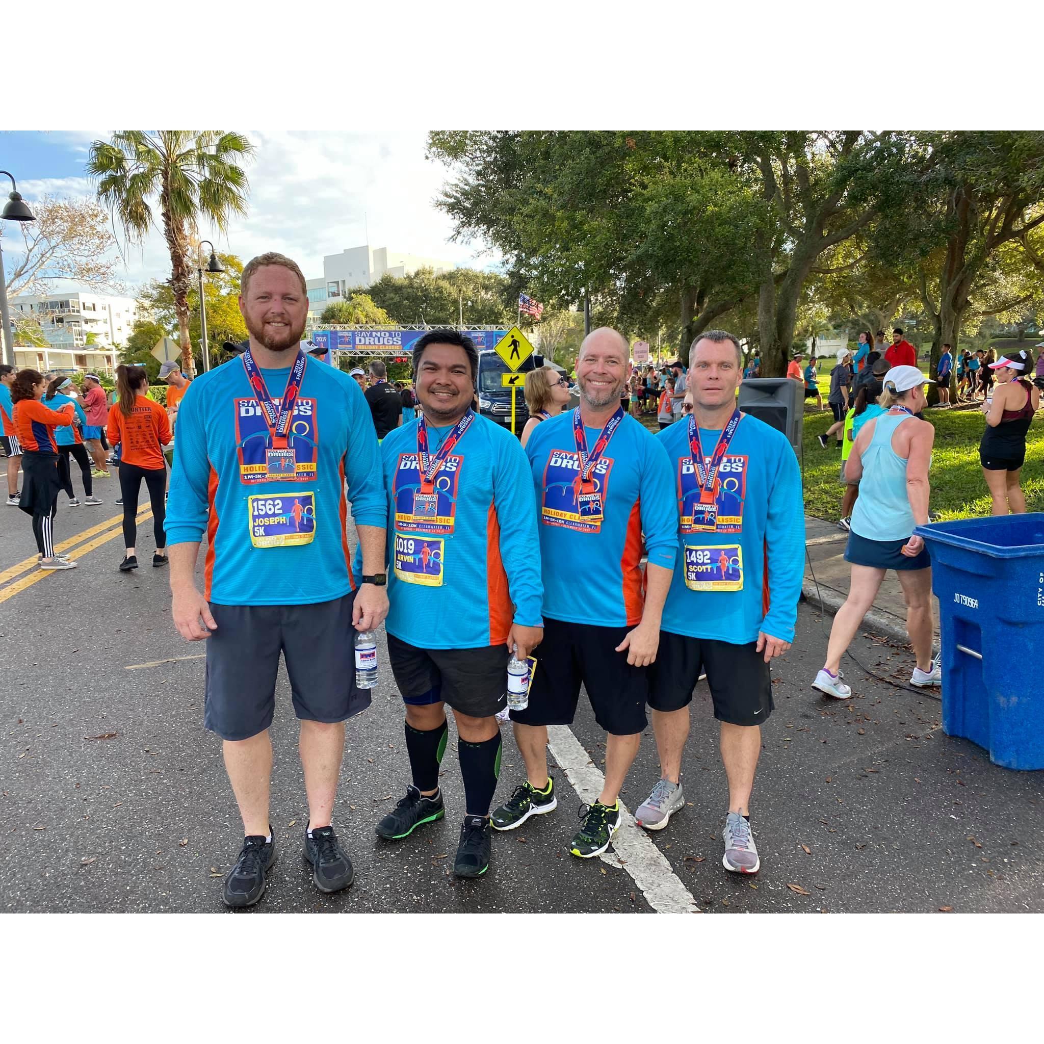 The boys, Joe, Arvin, Chris, and Scott at the Say No to Drugs 5K