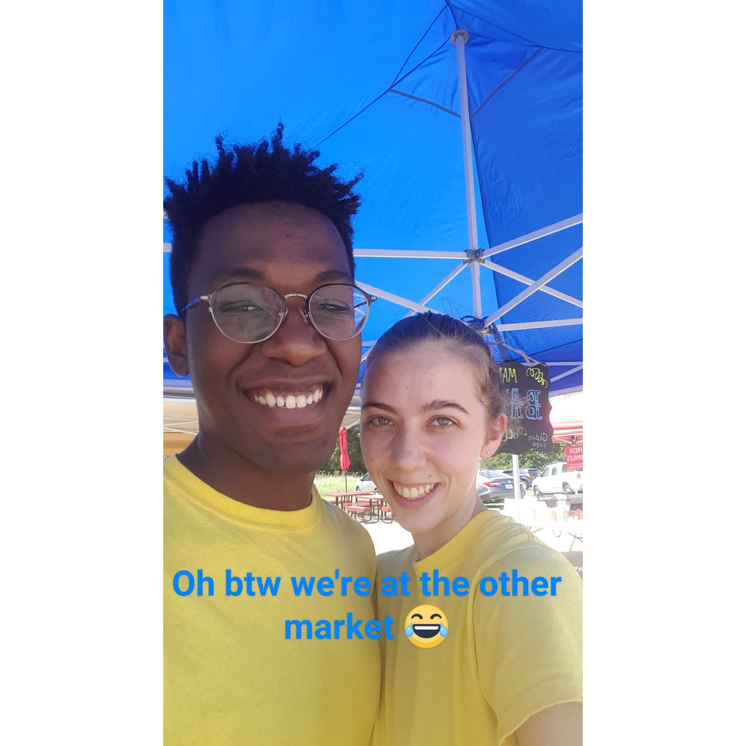 Working the farmers market together :)