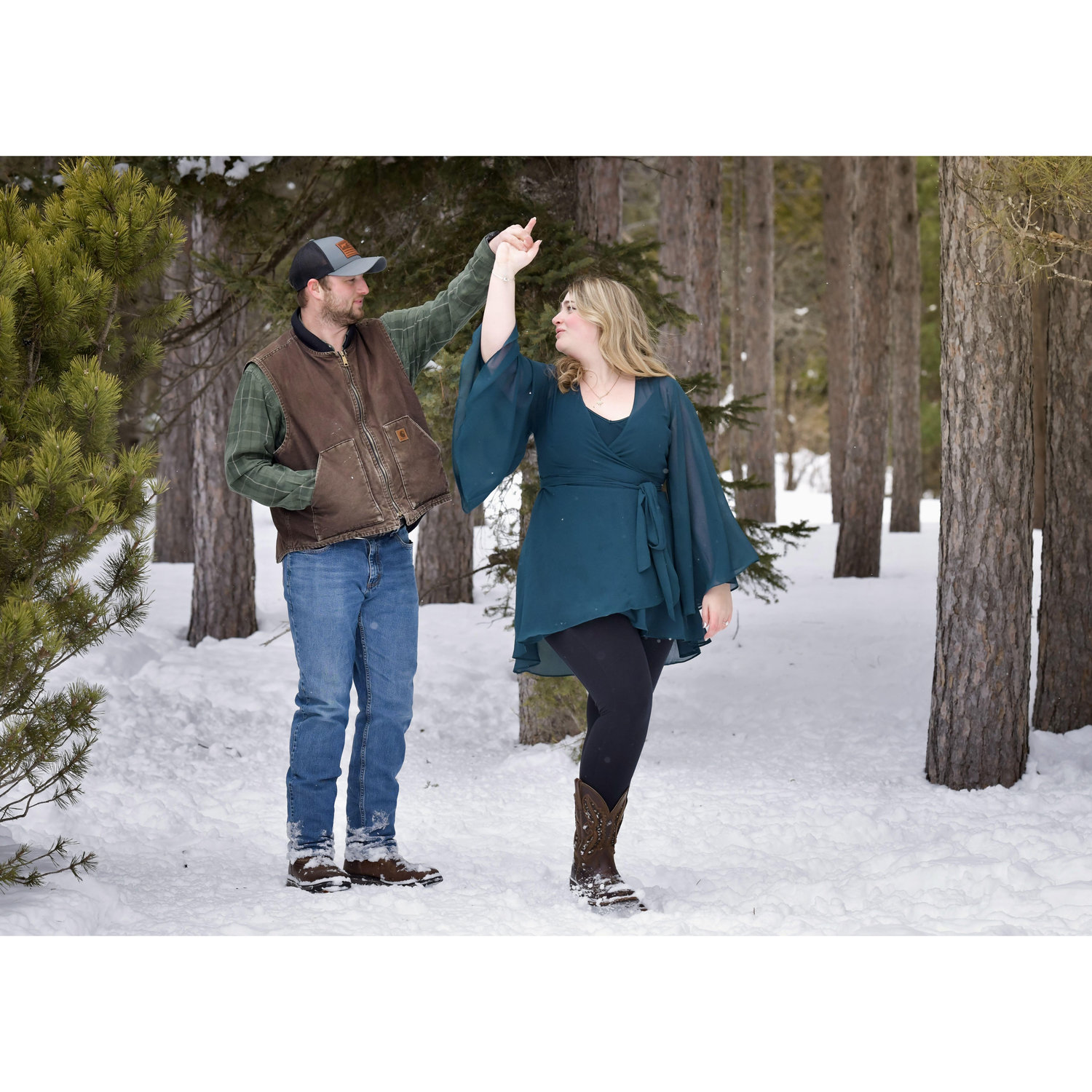 Zoom in on Kendra's face for the panicked "he's going to throw me in the snow" look.