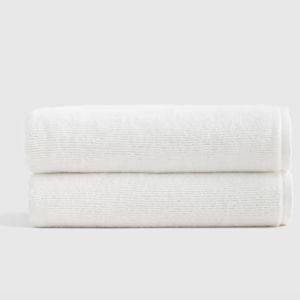 Turkish Ribbed Quick Dry Bath Towel (Set of 2) in White