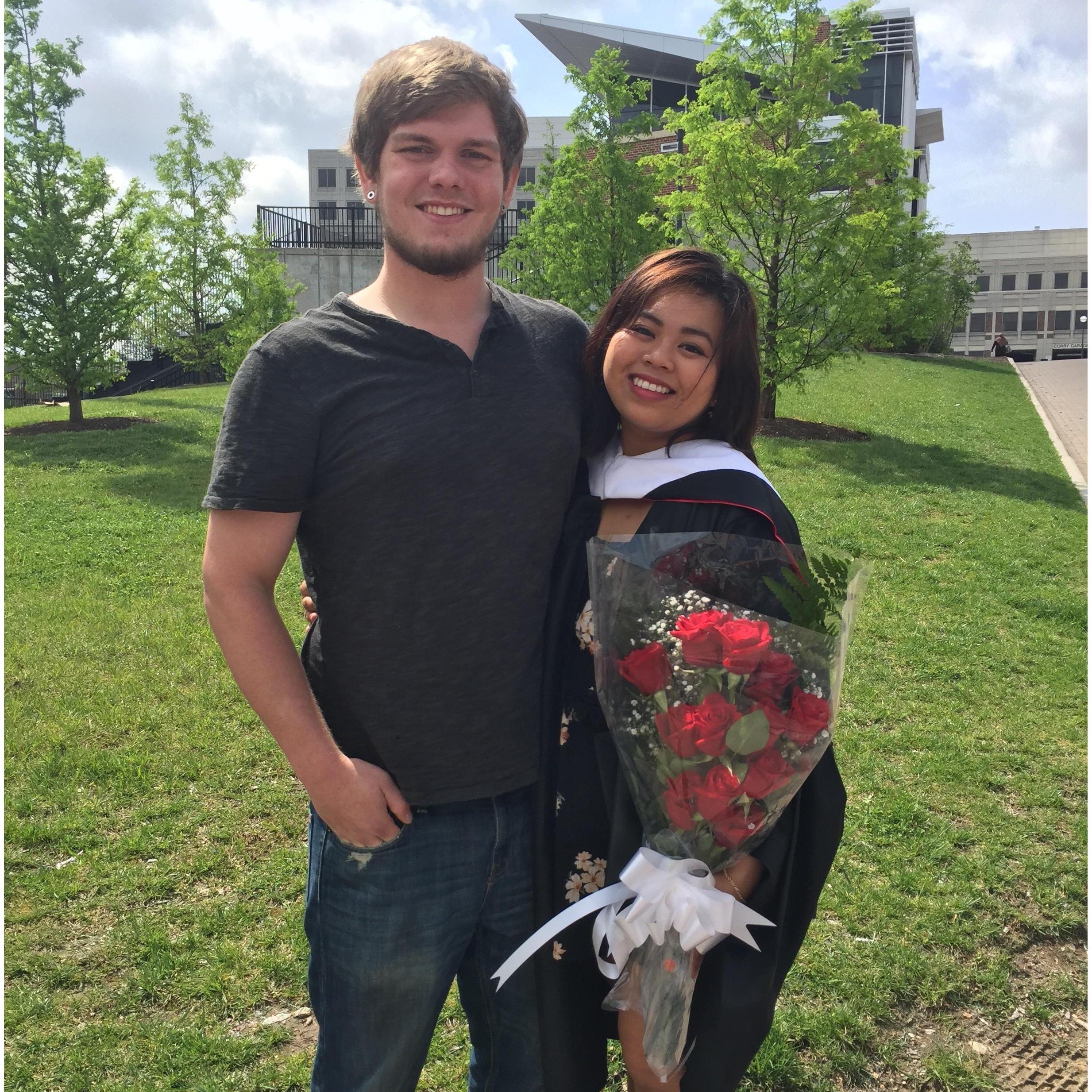 We've been through three graduations between the two of us! That's a lot of education!