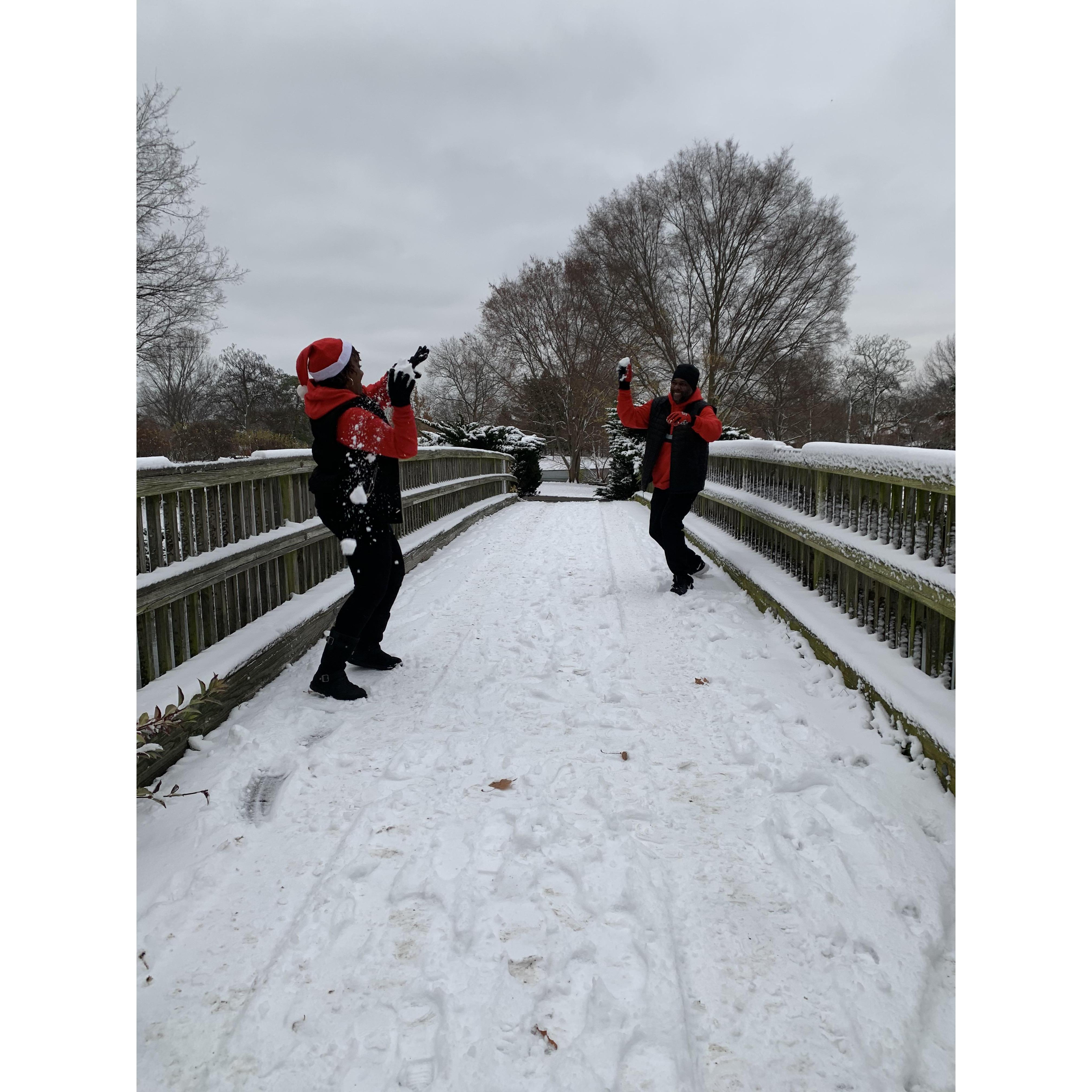 snow fight!