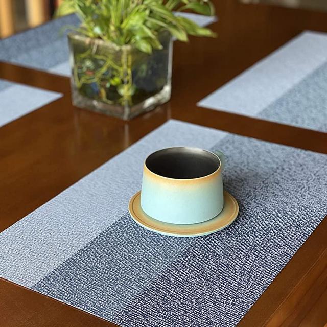 SUNSHINE FASHION Placemats,Placemats for Dining Table,Heat-Resistant Placemats, Washable PVC Table Mats,Kitchen Table mats.Set of 4