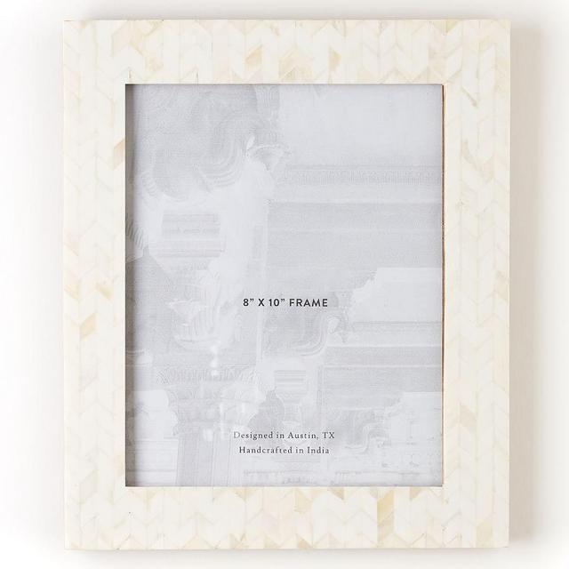 Sonia Bone Picture Frame, White, 8" x 10"