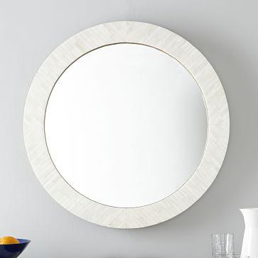 Parsons Round Mirror - Bone Inlay
