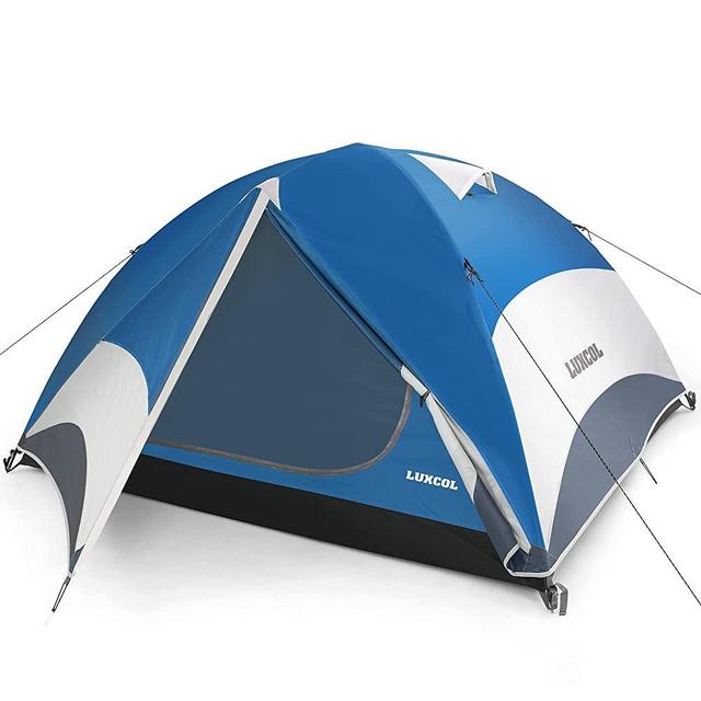Luxcol 4 Person Camping Tent-Waterproof Dome Tent with Removable Rain Fly, Easy Set Up Family Tent for Camping, Backpacking & Hiking