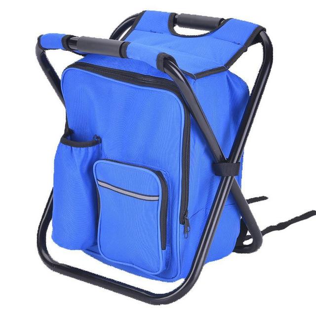 HANERDUN 3 in 1 Cooler Backpack, Foldable Fishing Chair, Portable Backpack Chair with Fabric Cooler Bag, Soft Sided Cooler Chair for Outdoor Hiking Events Beach Fishing Camping