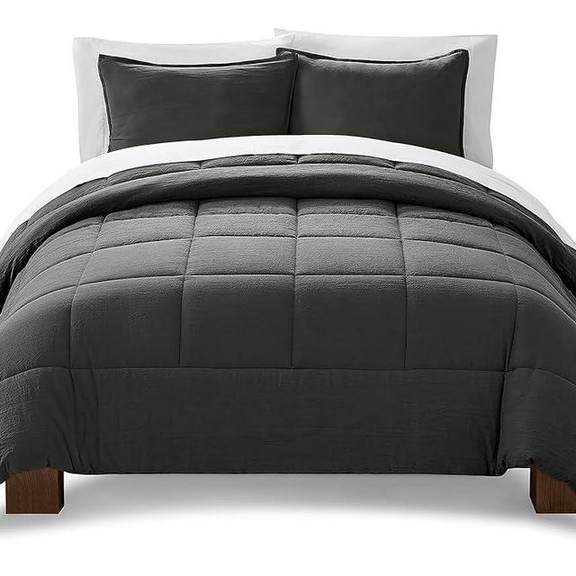 UGG 32550 Leonora King-California King 3-Piece Comforter Set Soft Luxury Bedding Comforter and Two Pillow Shams Cozy Comfortable Reversible Machine Washable Hotel Style Bedding Set, King, Charcoal