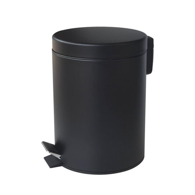 1.3gal Soft Close Pedal Trash Bin Black - 88 Main