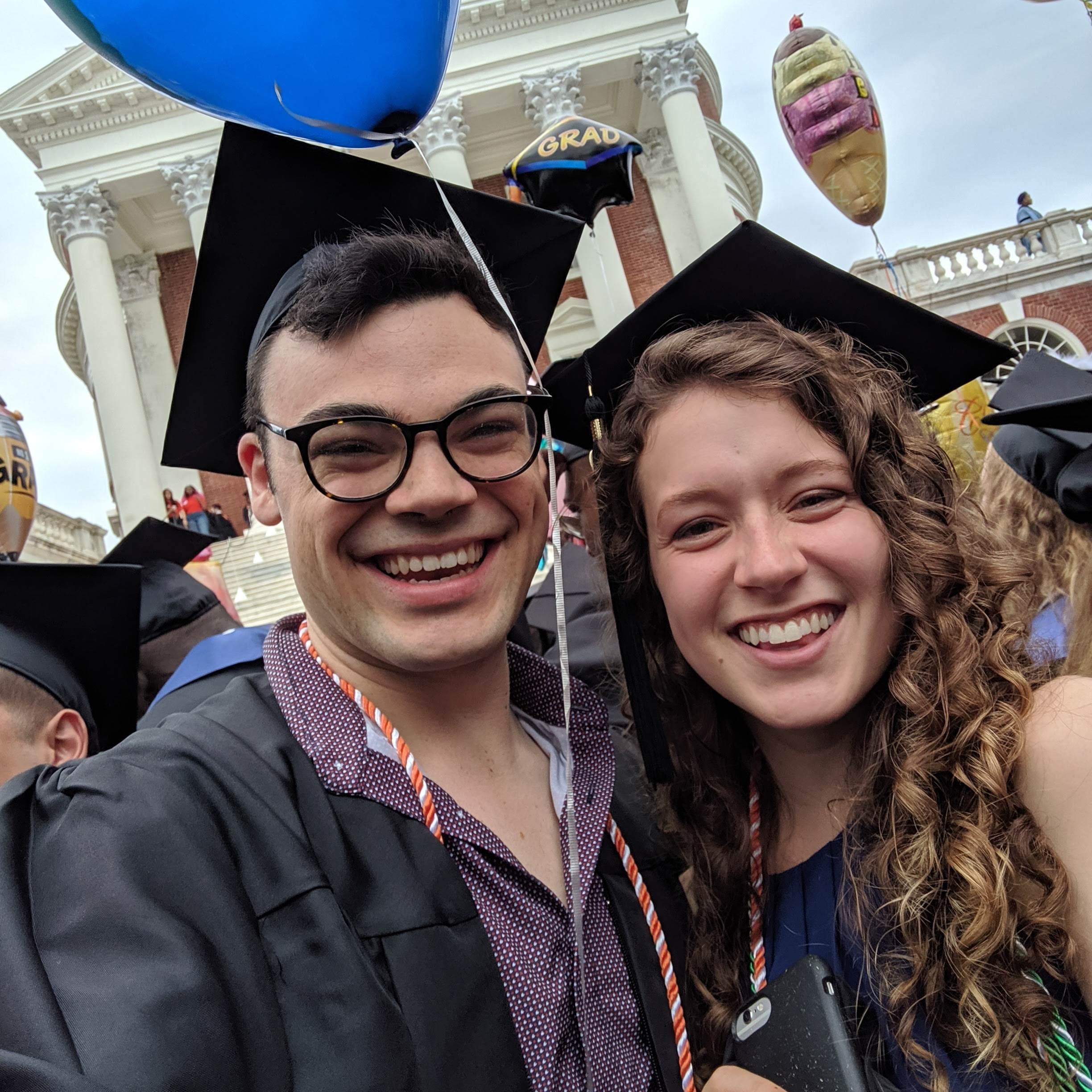Right before we walked the Lawn to graduate from UVA