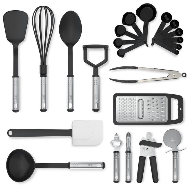 23 Nylon Kitchen Utensils & Stainless Steel Cooking Utensils Set Black - Lux Decor Collection