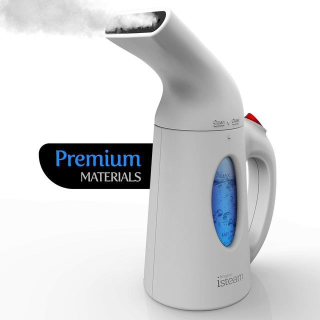 iSteam Steamer for Clothes [Powerful Technology] Dry Steam 7-in-1. Handheld Garment Wrinkle Remover. Portable Mini Steam Iron, Clothing and Fabric Accessory. for Home / Travel [H106]