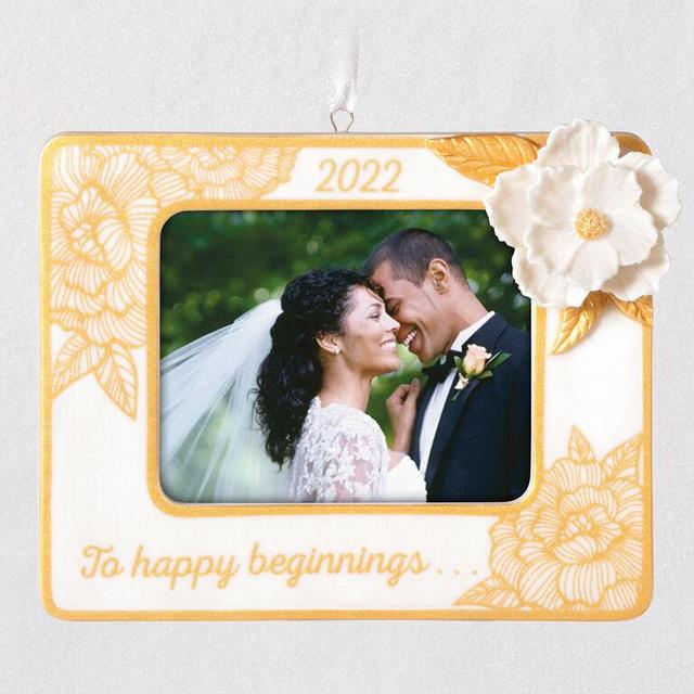 Happy Beginnings 2022 Porcelain Photo Frame Ornament