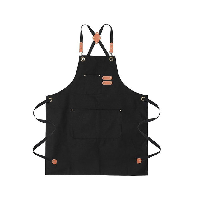 ARBINSON Chef Aprons for Men Canvas Apron with Large Pockets and Adjustable Neck Strap for Cooking,BBQ, Gardening