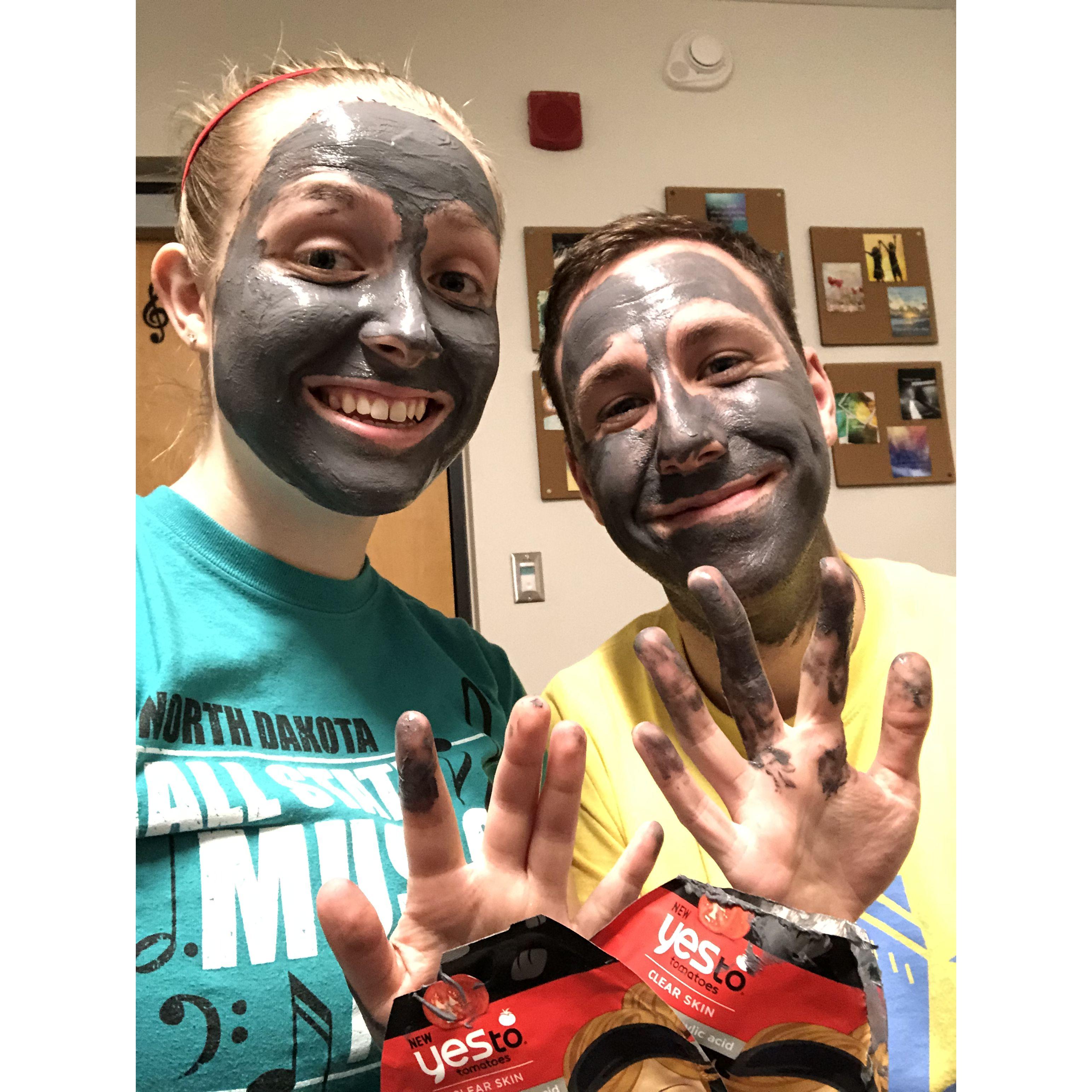 Our first of many face masks!