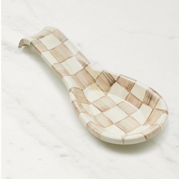MacKenzie-Childs Mocha Check Collection Spoon Rest