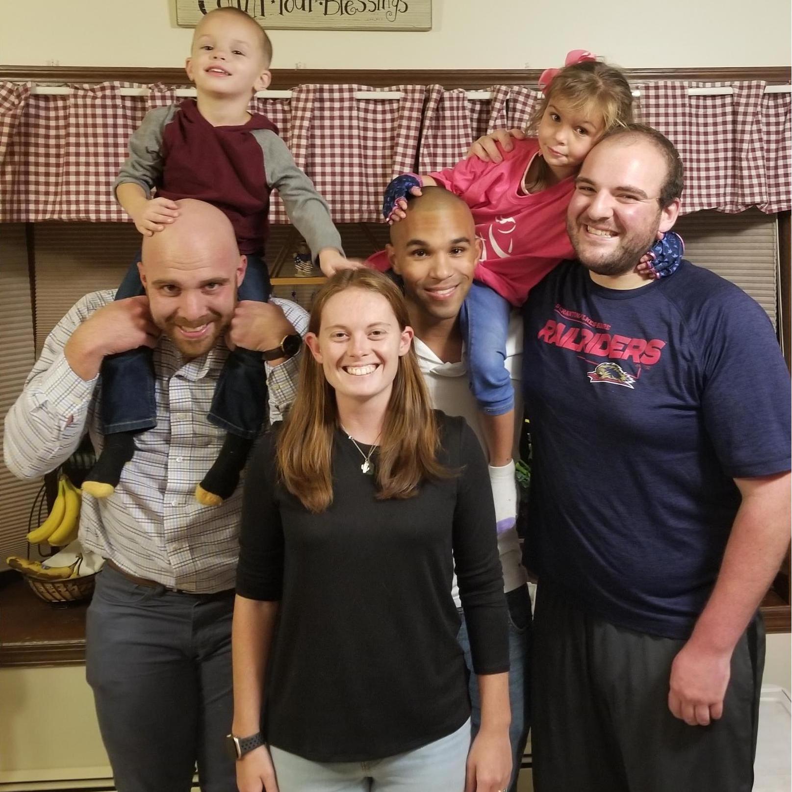 September 2019: Family time with Zach, Alex, Aria, and Leo (photo credit to Cristina)!