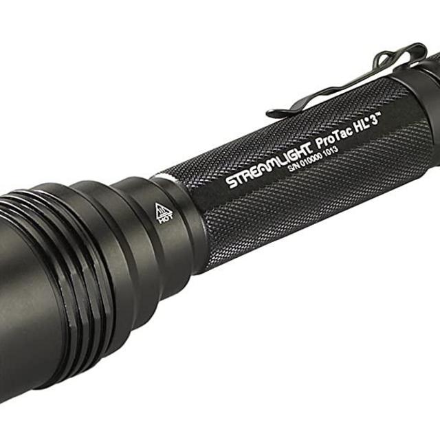 Streamlight 88047 ProTac HL 3 1,100 Lumen Professional Tactical Flashlight with High/Low/Strobe w/ 3x CR123A Batteries - 1100 Lumens